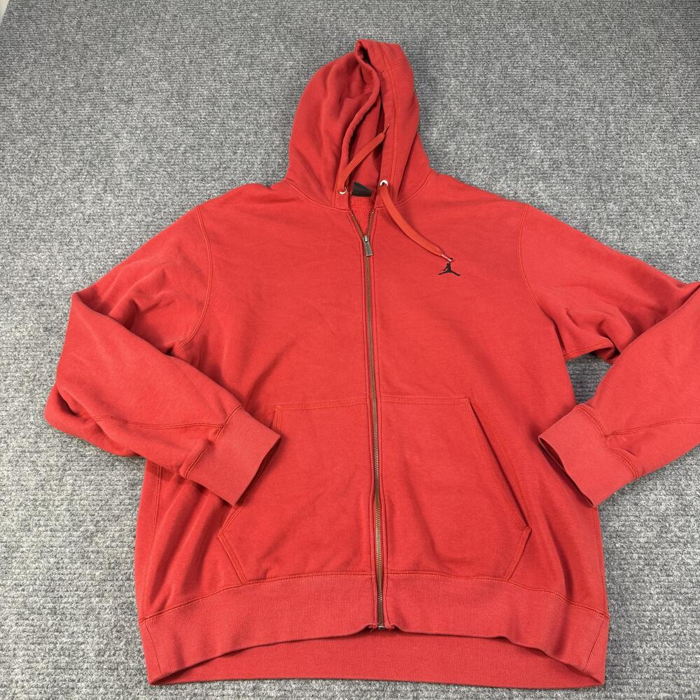 Nike Jordan Hoodie Mens XL Red Full Zip Jacket Jumpman Air Jordan Sweatshirt